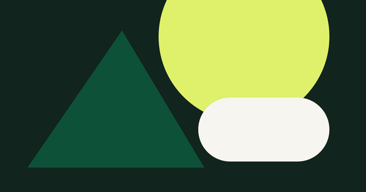 Formas geométricas abstratas em verde e amarelo